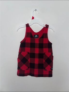 Roots Red and Black Buffalo Plaid Kids Tank Dress